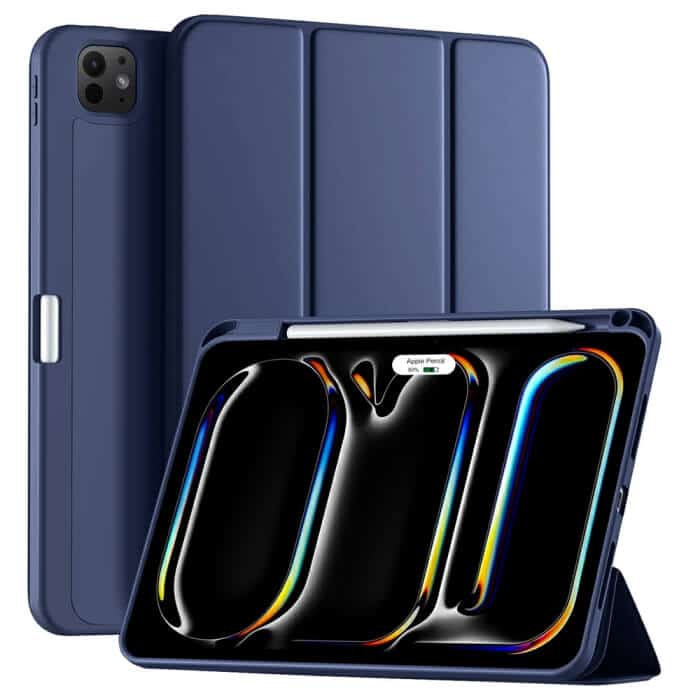 For Apple iPad Pro 11 (2024) Pencil Holder Case, Folio Leather Stand Smart Cover For Apple iPad Pro 11 (2024) Pencil Holder Case, Folio Leather Stand Smart Cover